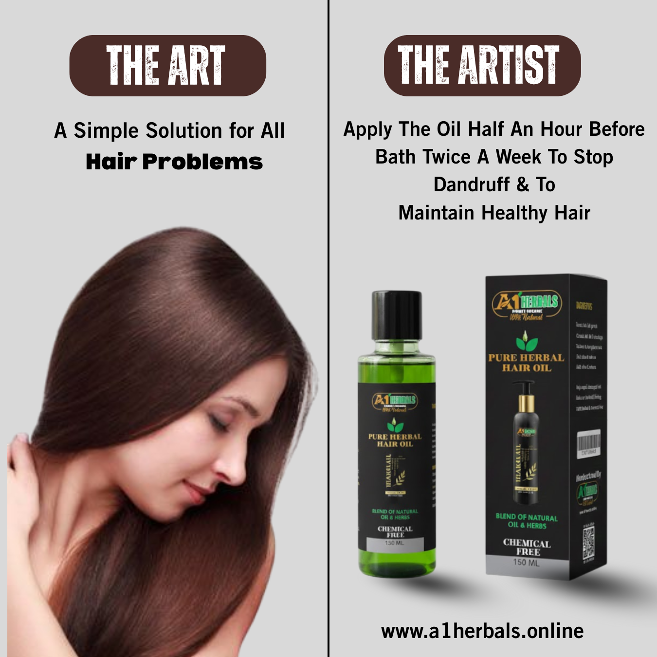 A1 Pure Herbal Hair Grwoth Oil-Anti Hair Fall-Nourish Your Hair